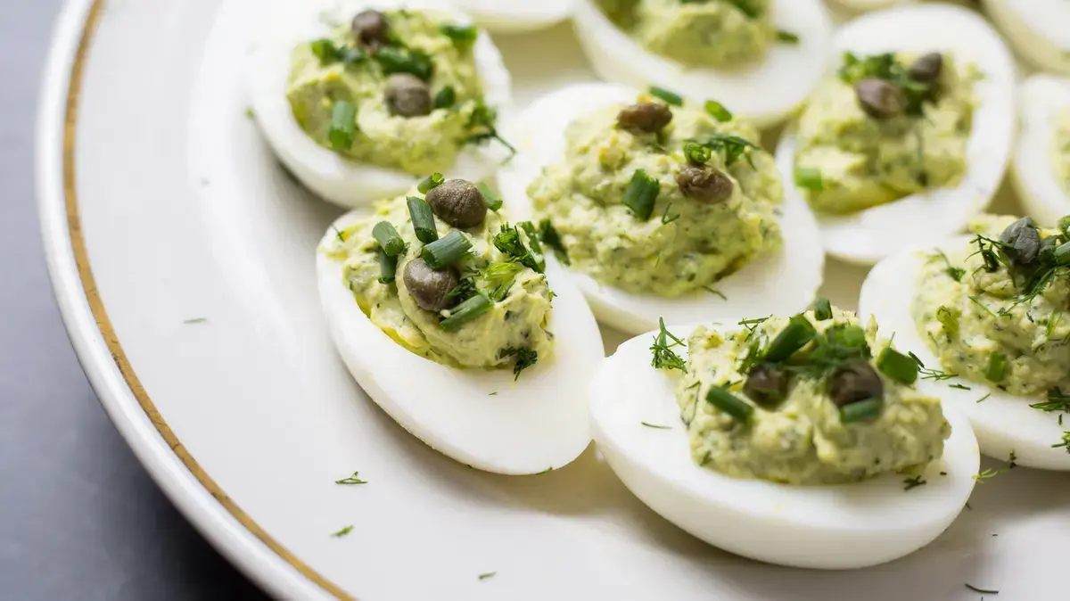 Elevated Deviled Eggs Get a Green Goddess Makeover