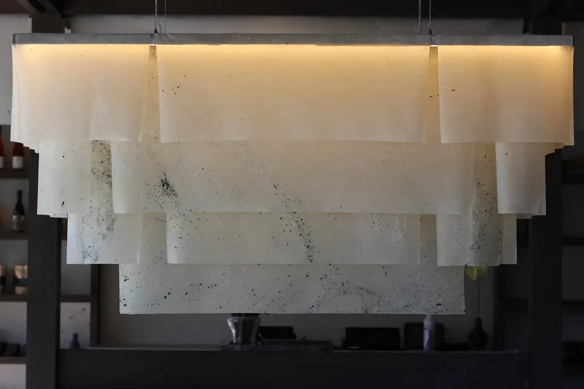 Kelp Waste Transformed into Pendant Lighting