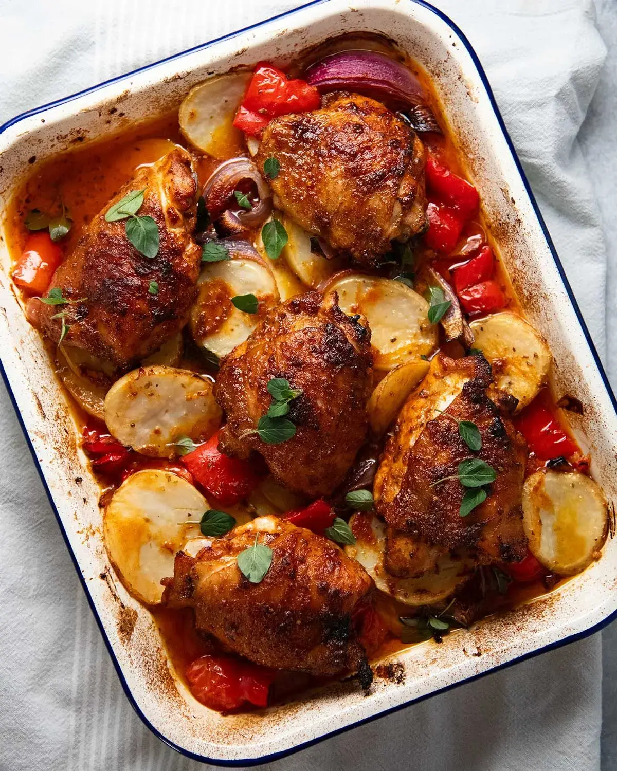 One‑Pan Portuguese Chicken and Potato Bake Wins Dinner Tables