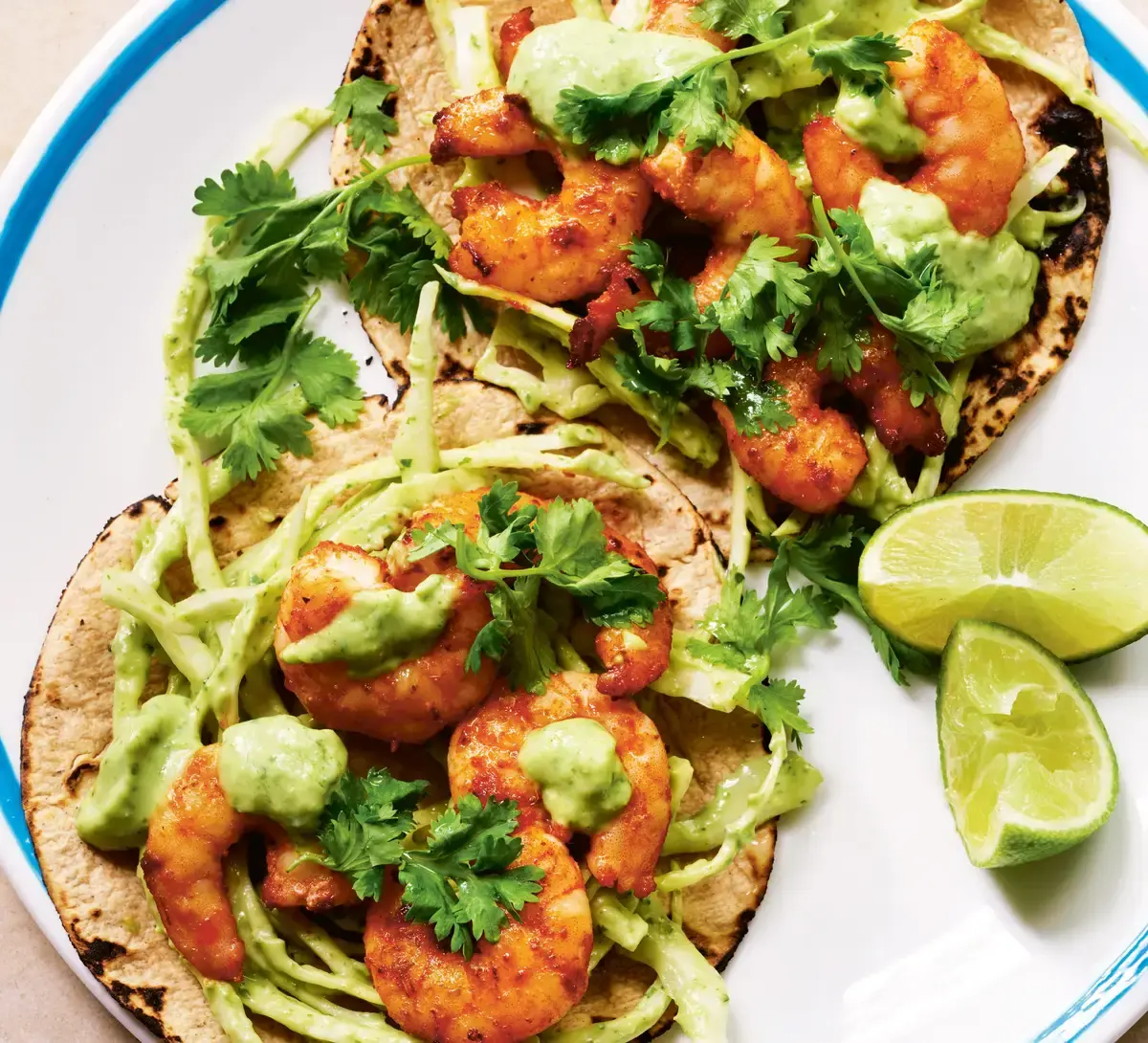 Spiced Prawn Tacos with Avocado Lime Crema Offer a Taste of Summer
