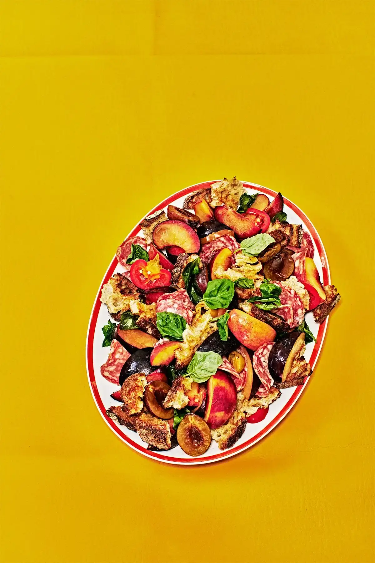 Stone Fruit and Salami Panzanella