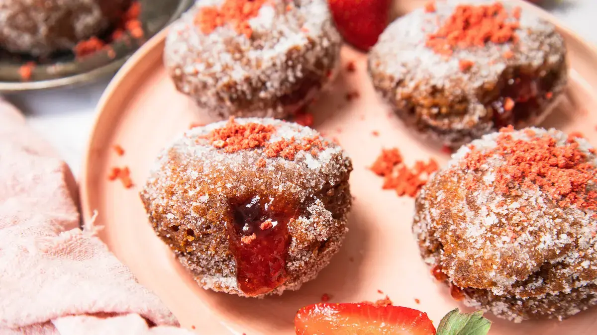 Strawberry Donuts Get Extra Flavor Boost