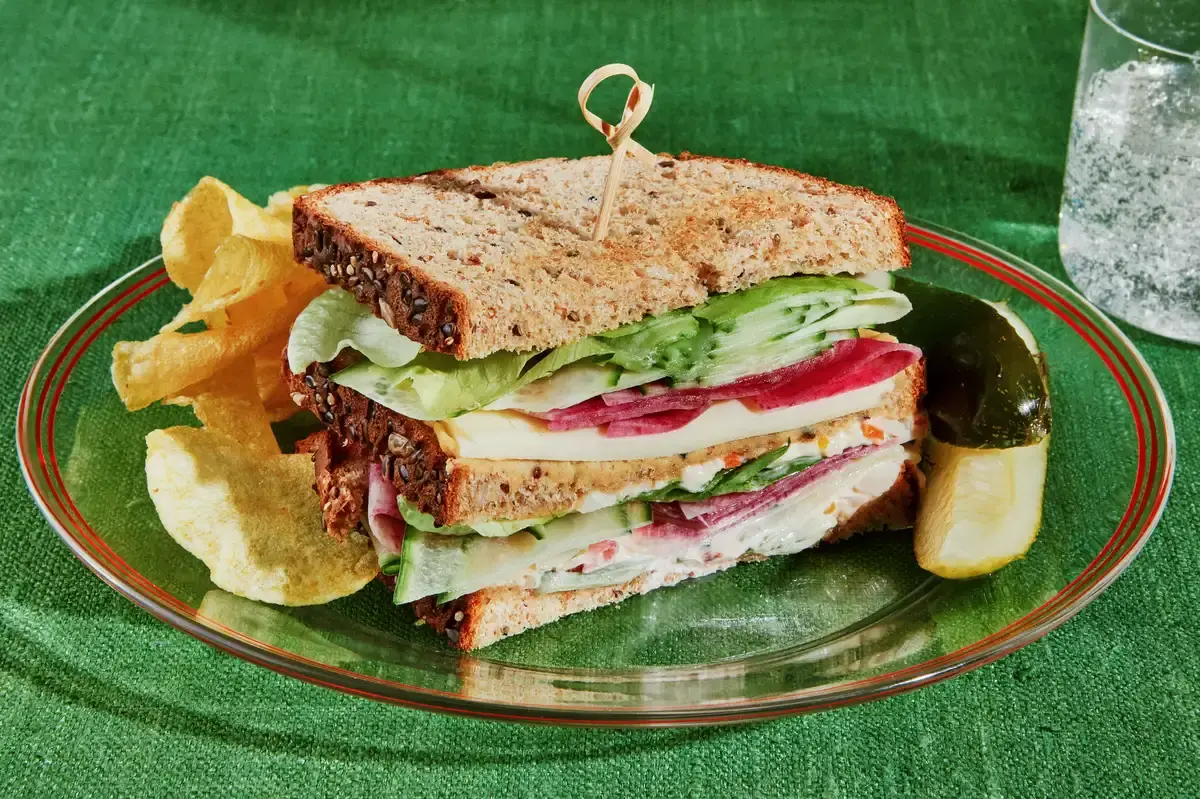 The Vegetarian Club Sandwich Arrives