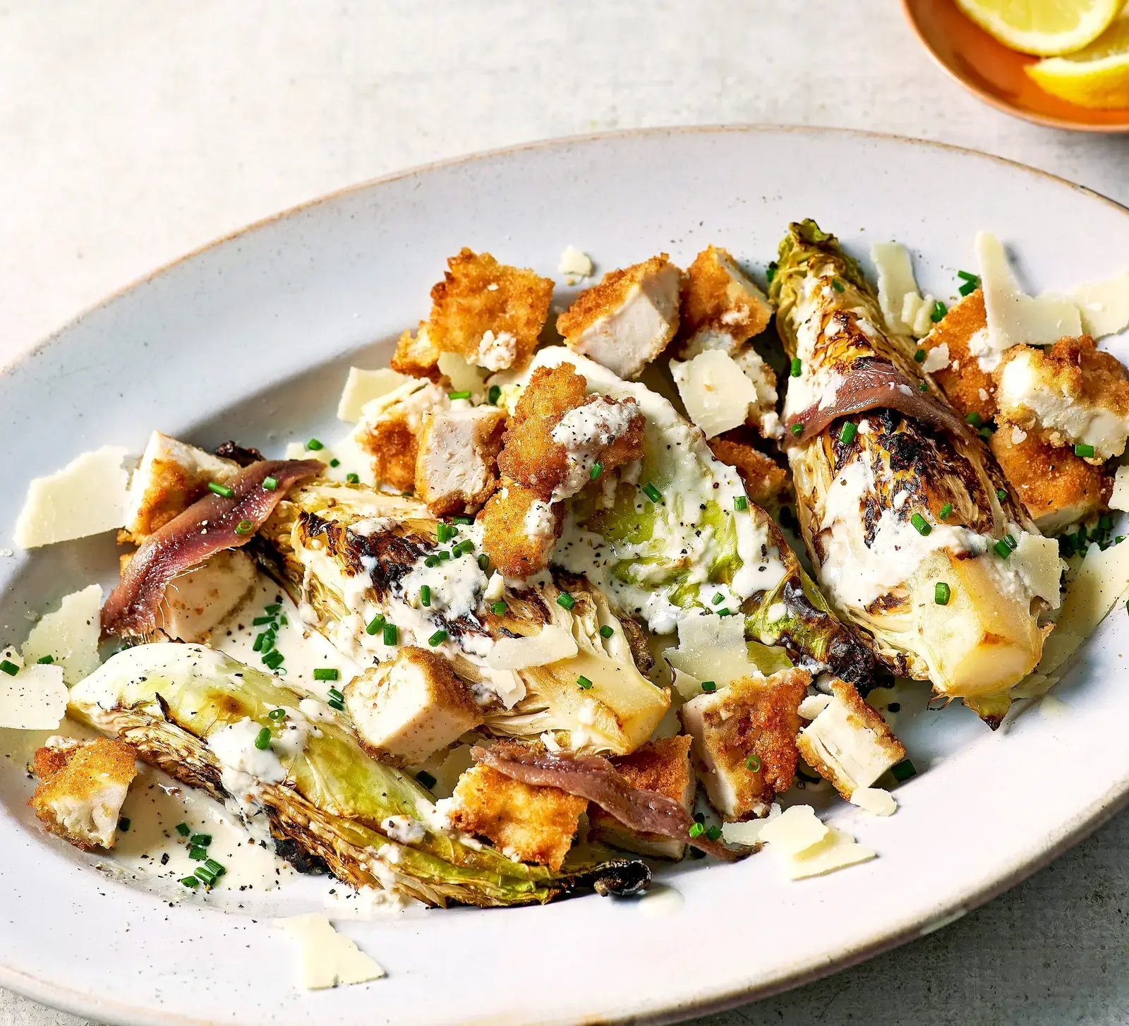 Crispy Chicken and Charred Cabbage Define New Caesar Salad Trend