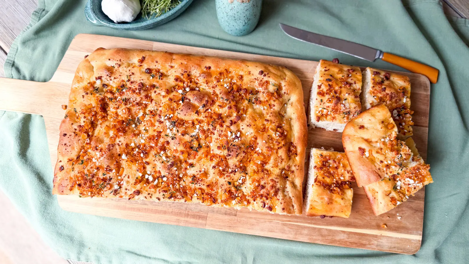 Summer Corn and Roasted Garlic Focaccia Takes Center Stage