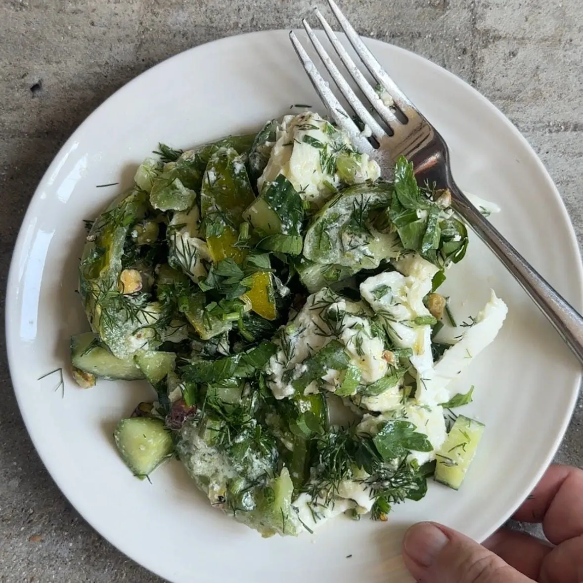 Leftover Vegetable Salad with Tomatoes and Olive Oil Dressing