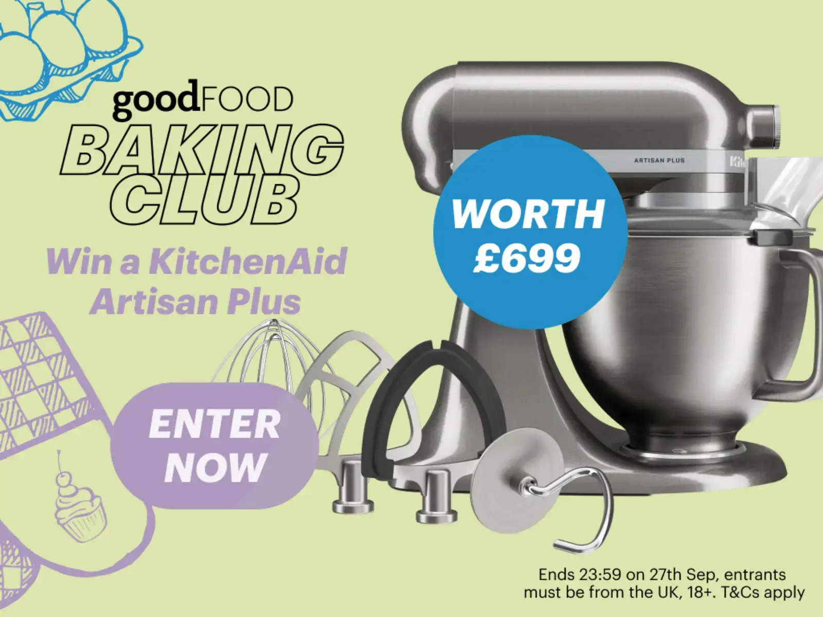 Win a Premium KitchenAid Artisan Plus Stand Mixer for Your Home Kitchen