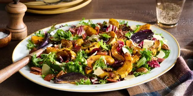 Delicata Squash Salad with Bacon and Onion