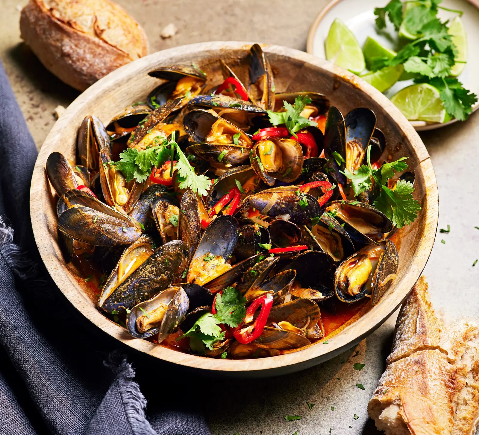 Thai Mussels with Coconut Curry Broth