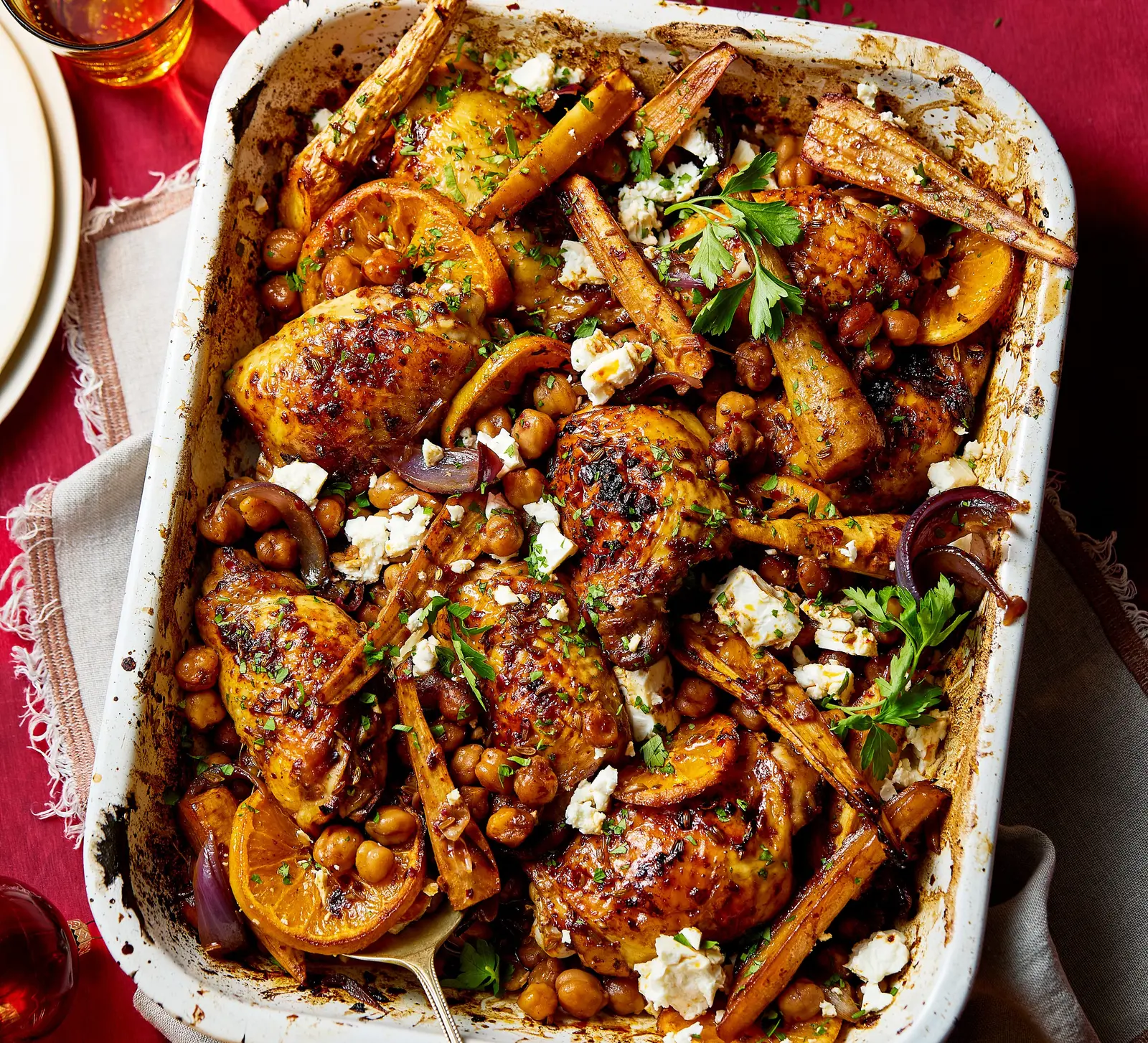 Harissa Chicken and Parsnip Traybake Delivers Bold Winter Flavors