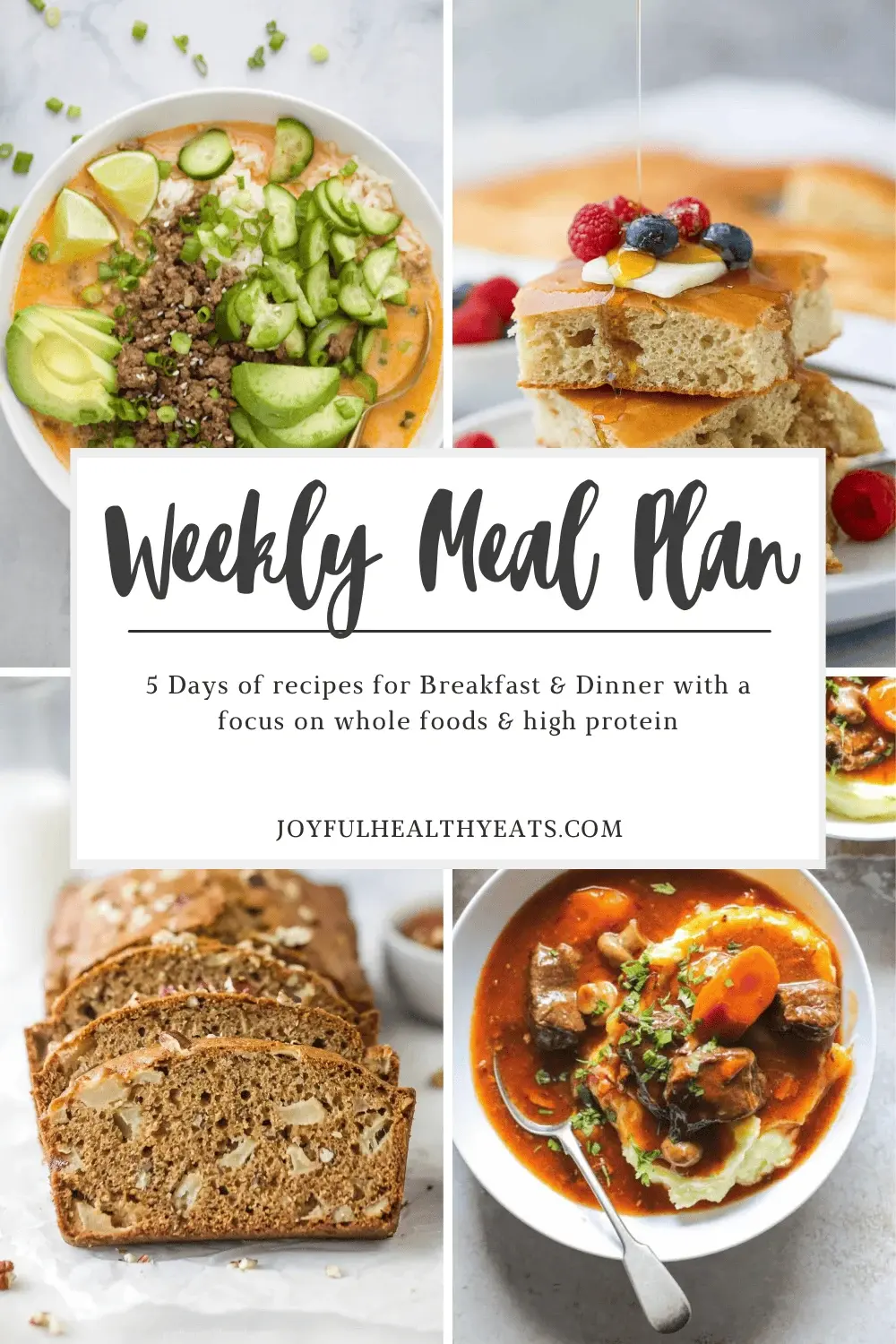 Weekly Meal Plan #41 Offers Five Days of Simple, Nutritious Breakfasts and Dinners